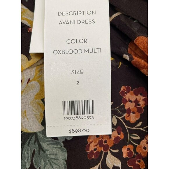 Veronica Beard $898 Silk Runway Maxi Dress Avani Floral Puff Sleeve Sz 2 NWT - Picture 4 of 11